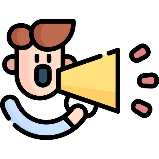 Ikon ini menggambarkan bahwa Ruang Aspirasi dapat membantu pengguna mengemukakan pendapat